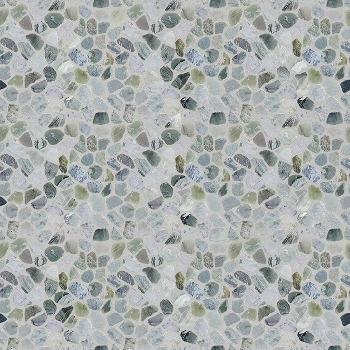 Ocean Mosaic Tile, Ocean Green Sliced Pebble Mosaic Wall & Floor Tile