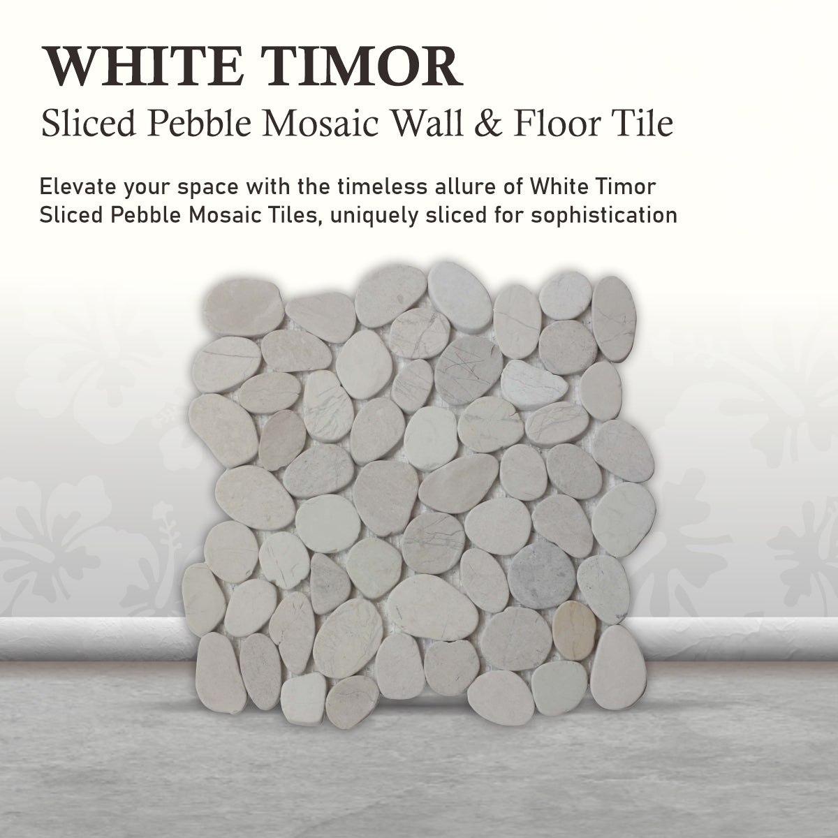 Timor White Pebbles Mosaic Tiles, Pebble Mosaic Wall & Floor Tile
