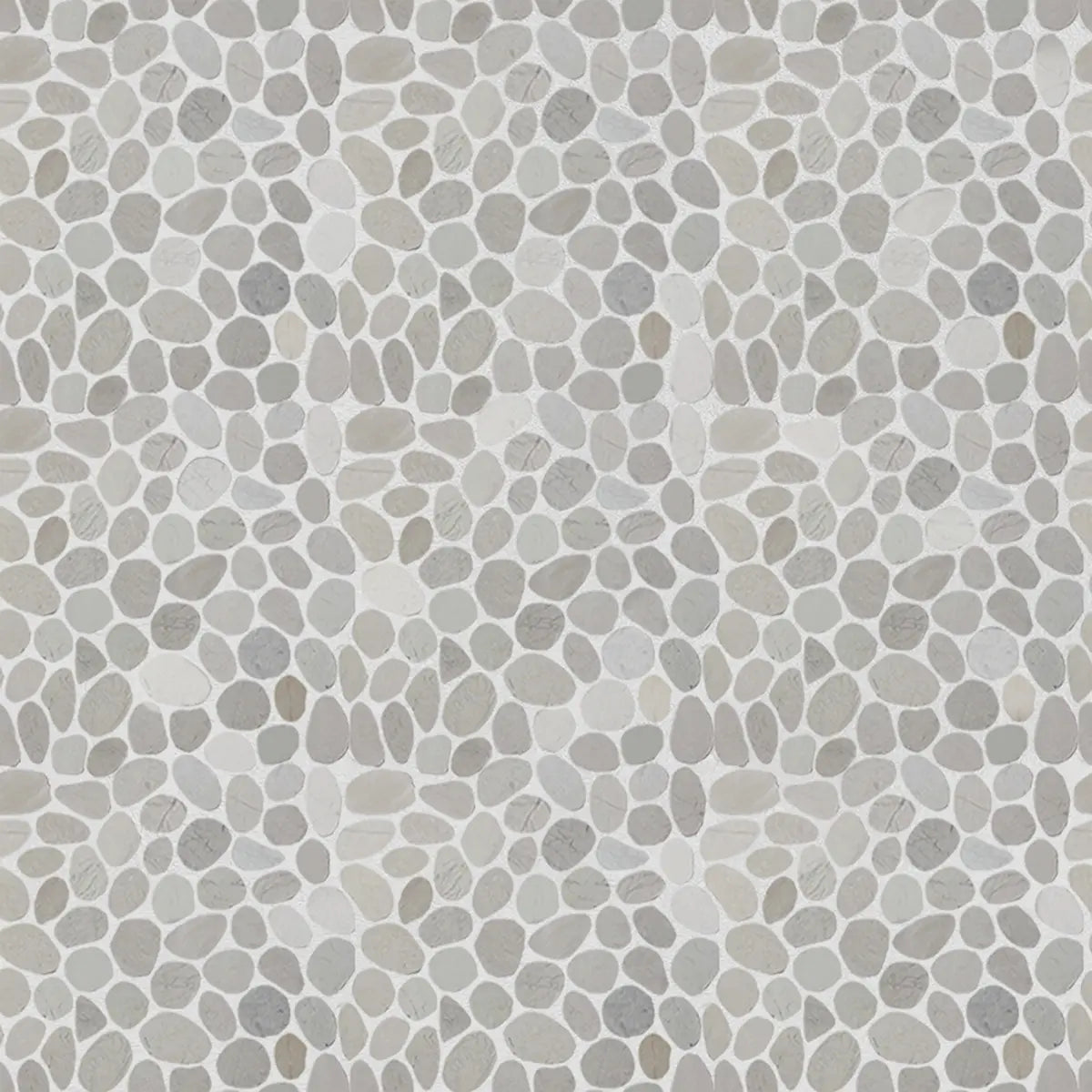 Timor White Sliced Pebble Mosaic Wall & Floor Tile | 5 Tiles per case