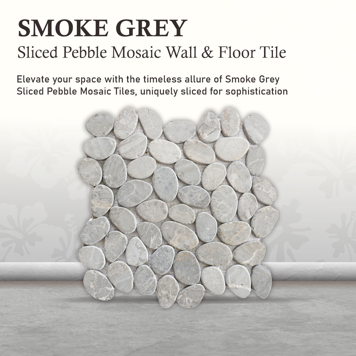 Grey Mosaic Tiles, Smoke Grey Sliced Pebble Mosaic Wall & Floor Tile