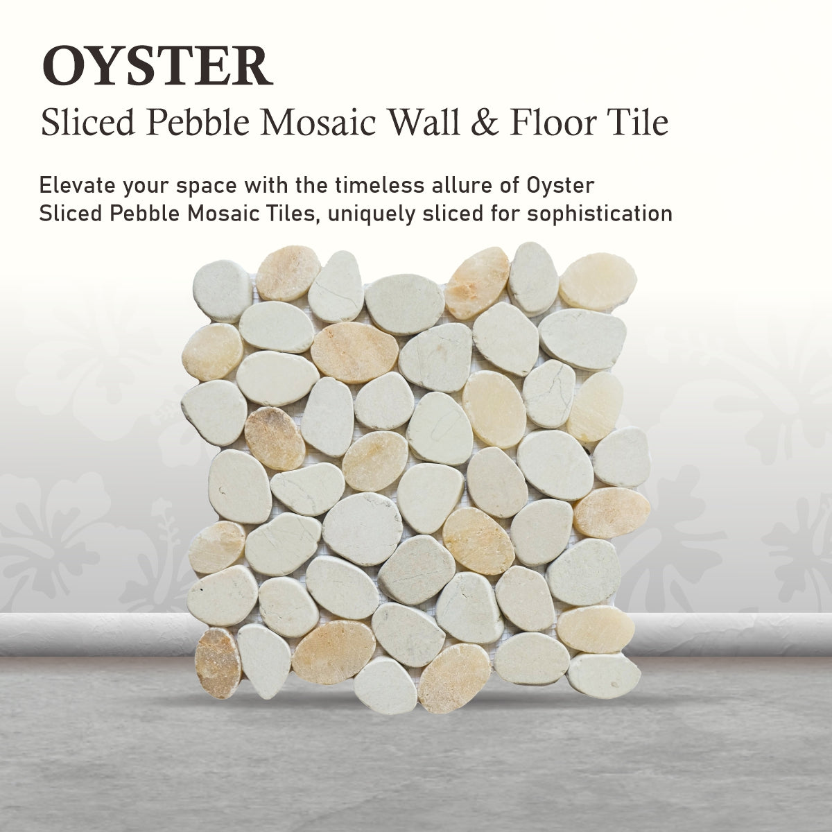 Oyster Sliced Pebble Mosaic Wall & Floor Tile | 5 Tiles per case