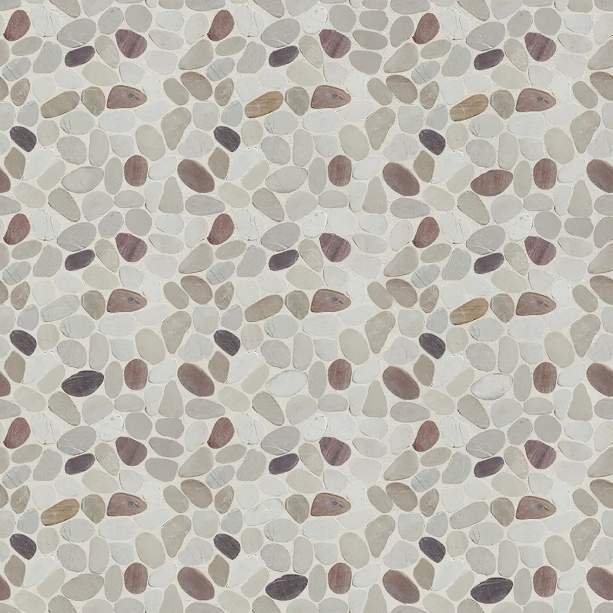 Cherry Sliced Pebble Mosaic Wall & Floor Tile | 5 Tiles per case