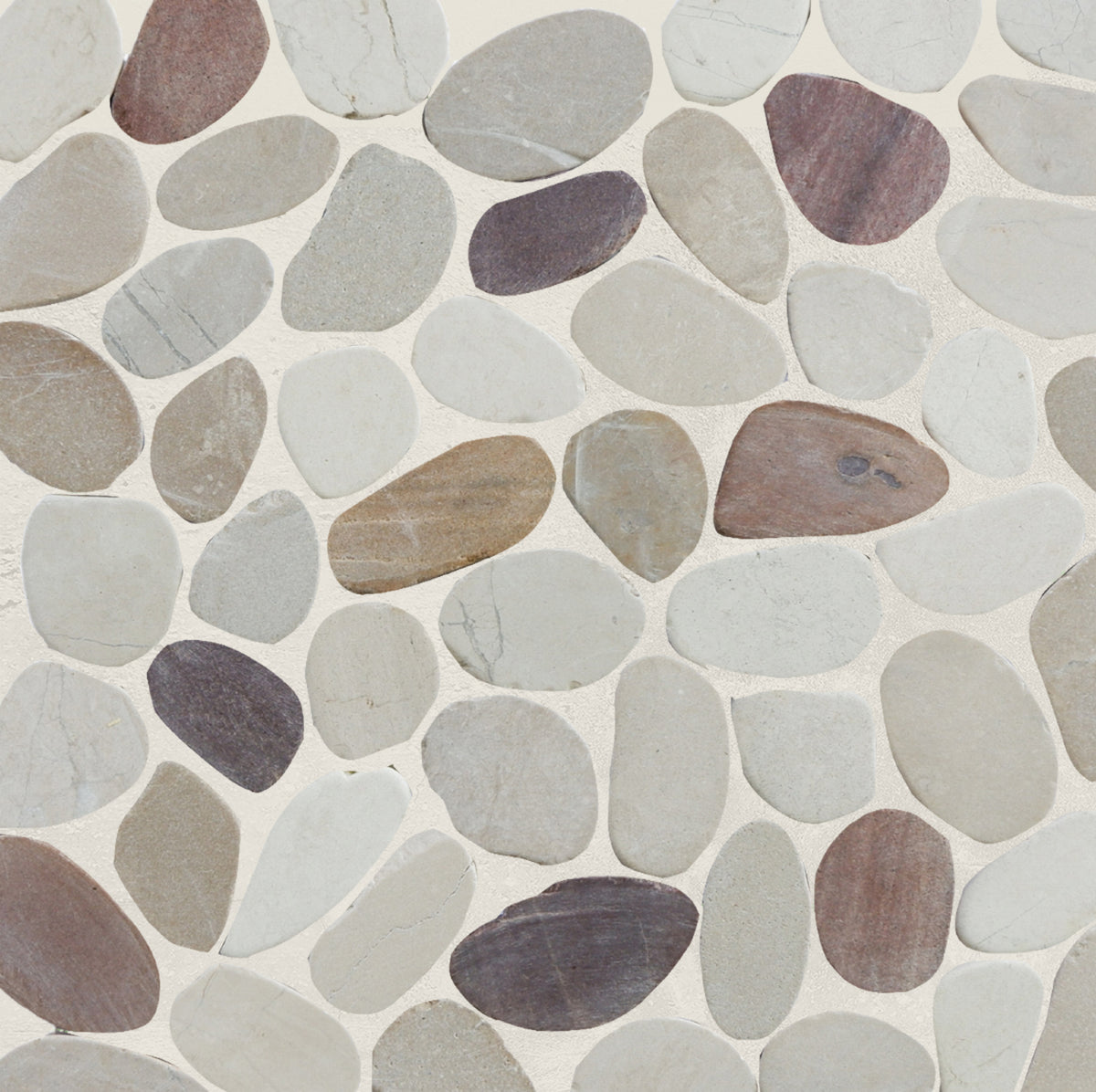 Ceramic Rectangular Pebble Tile Cherry Sliced Pebble Wall | Floor Tile | Pebble Tile