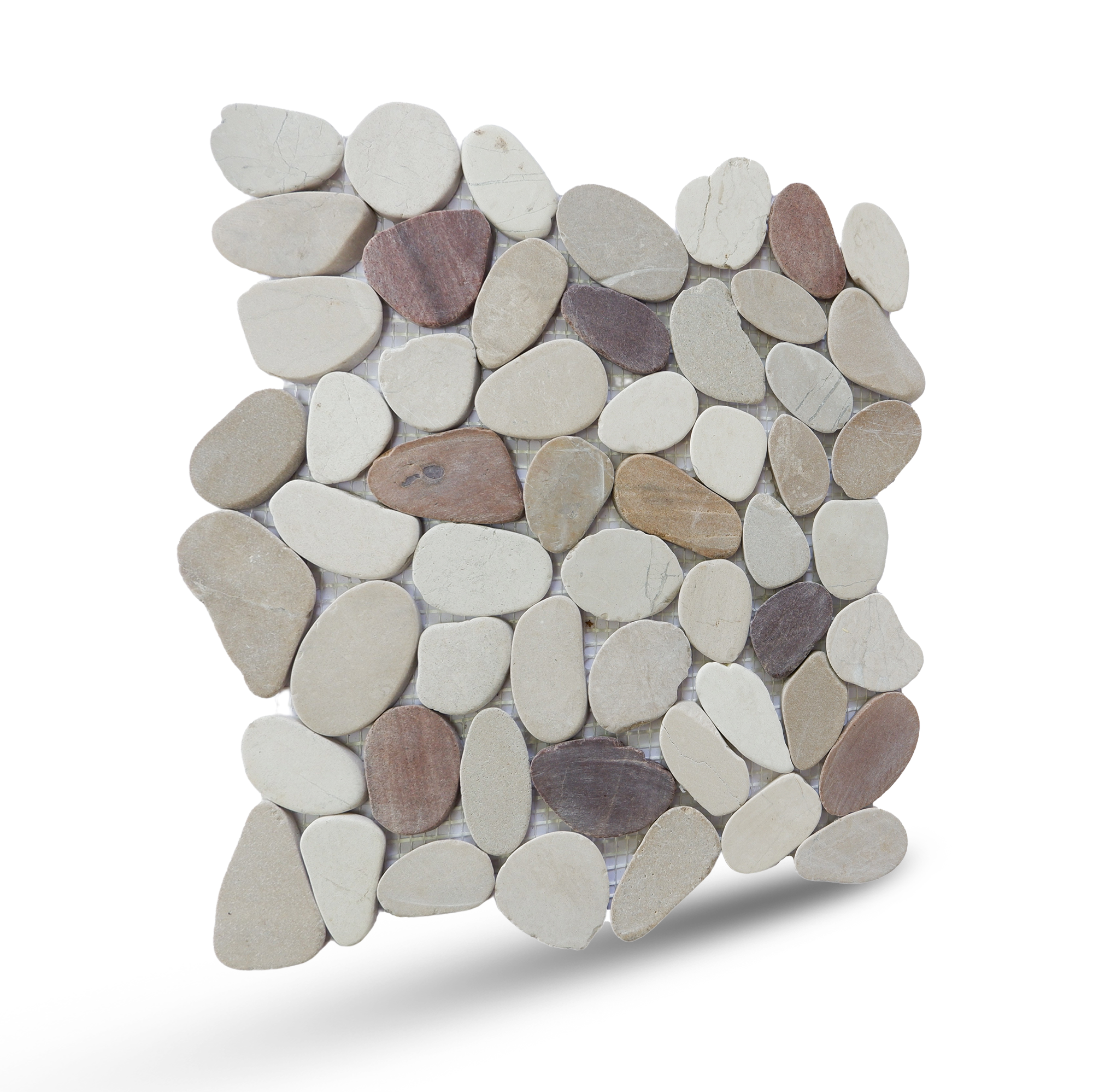 Random Stone Mosaic Tiles, Cherry Sliced Pebble Wall & Floor Tile