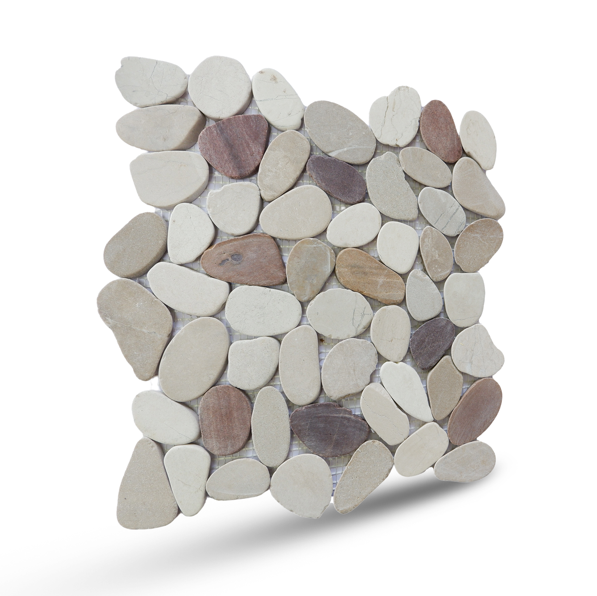 Cherry Sliced Pebble Mosaic Wall & Floor Tile | 5 Tiles per case