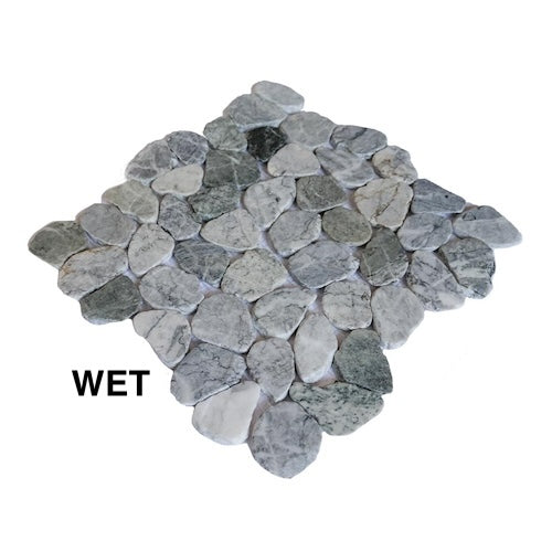 Ice Glacier Sliced Pebble Mosaic Wall & Floor Tile | 5 Tiles per case