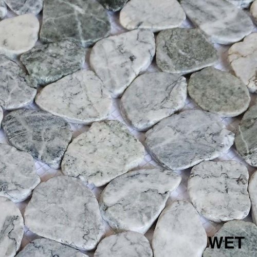 Ice Glacier Sliced Pebble Mosaic Wall & Floor Tile | 5 Tiles per case