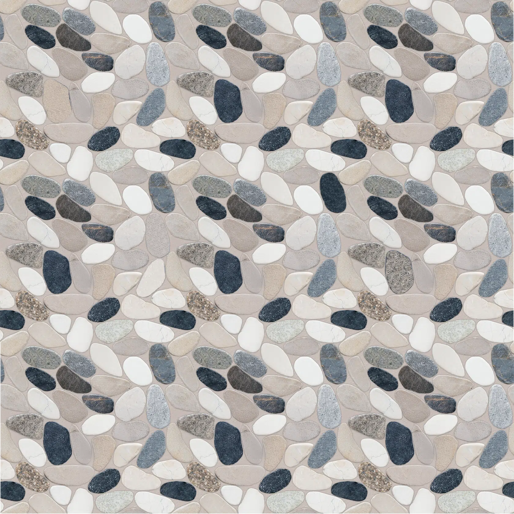 Oval Borneo Sliced Pebble Mosaic Wall & Floor Tile | 5 Tiles per case