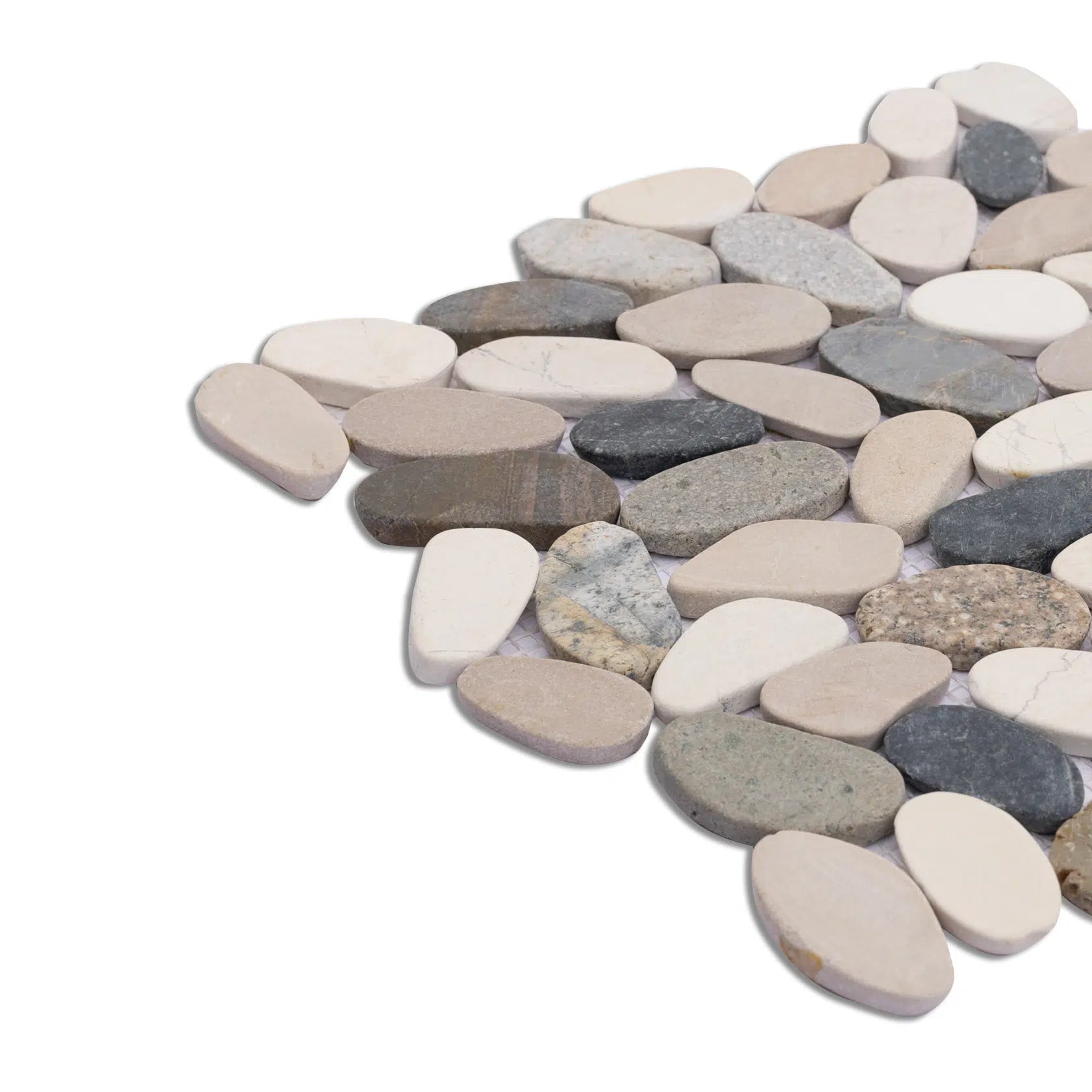 Oval Borneo Sliced Pebble Mosaic Wall & Floor Tile | 5 Tiles per case