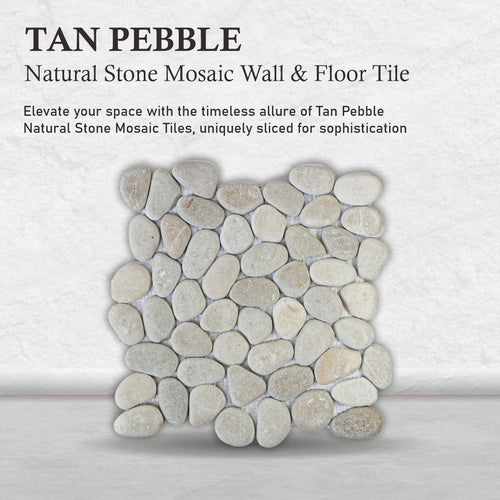 Tan Stone Mosaic Tile for Natural Elegance | Pebble Tile