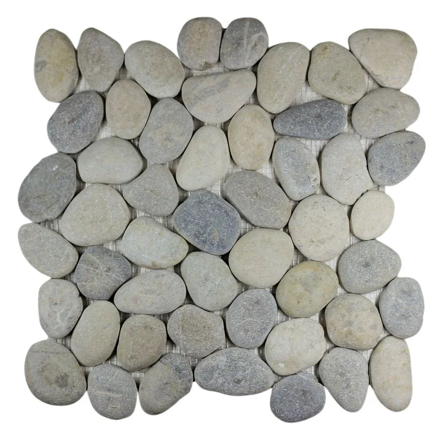 grey pebble tile sample without grout