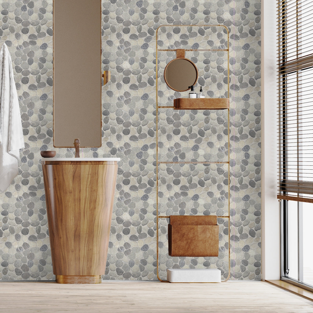 Pebble Stone Mosaic Tiles, Misty Pebble Mosaic Tile