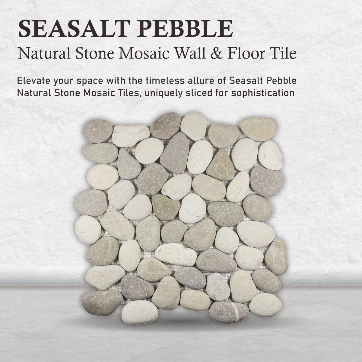 Pebble Mosaic Tile for Wall, Seasalt Pebble Stone Mosaic Tiles