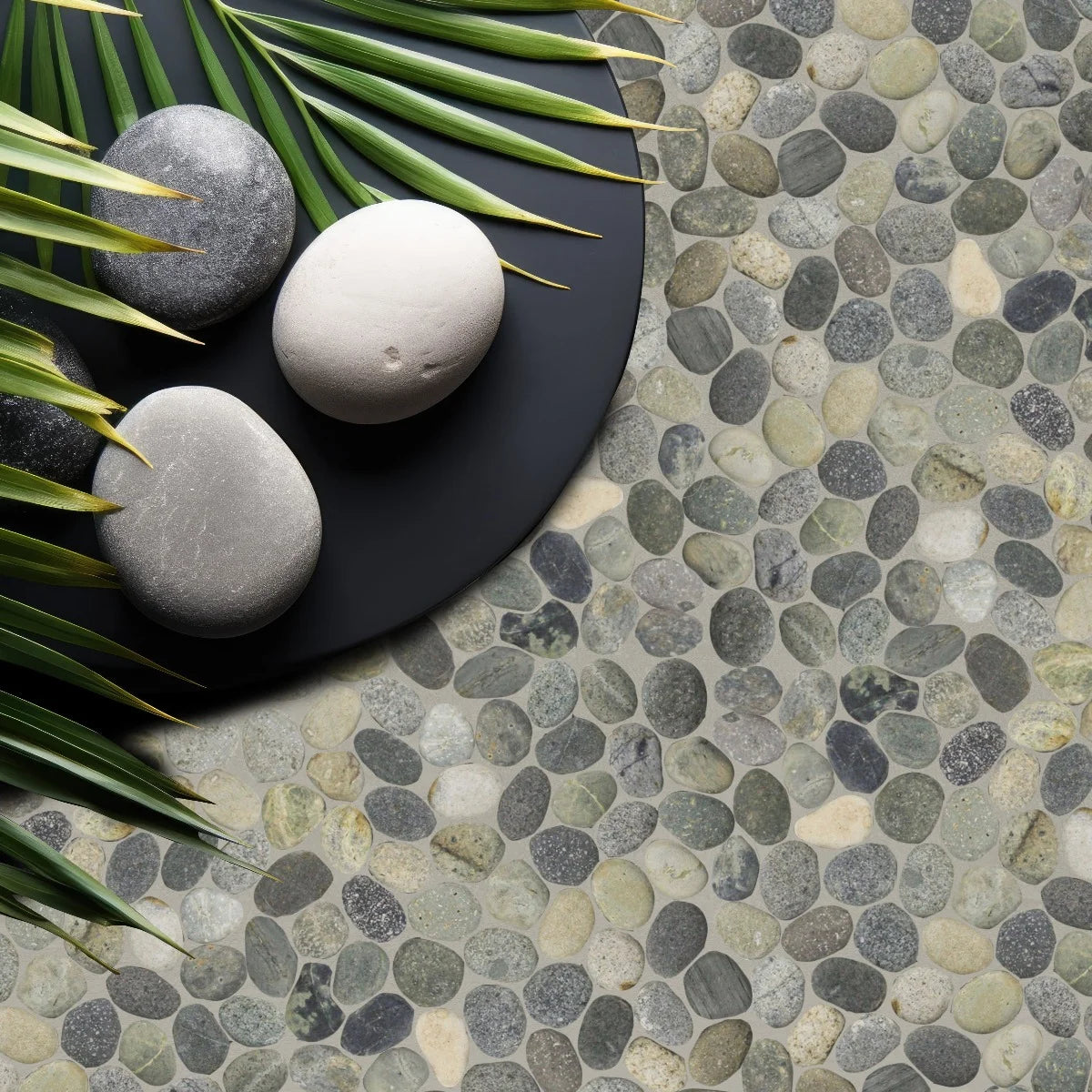 Pebble Mosaic Tile, Earthy Pebble Stone Mosaic Tiles