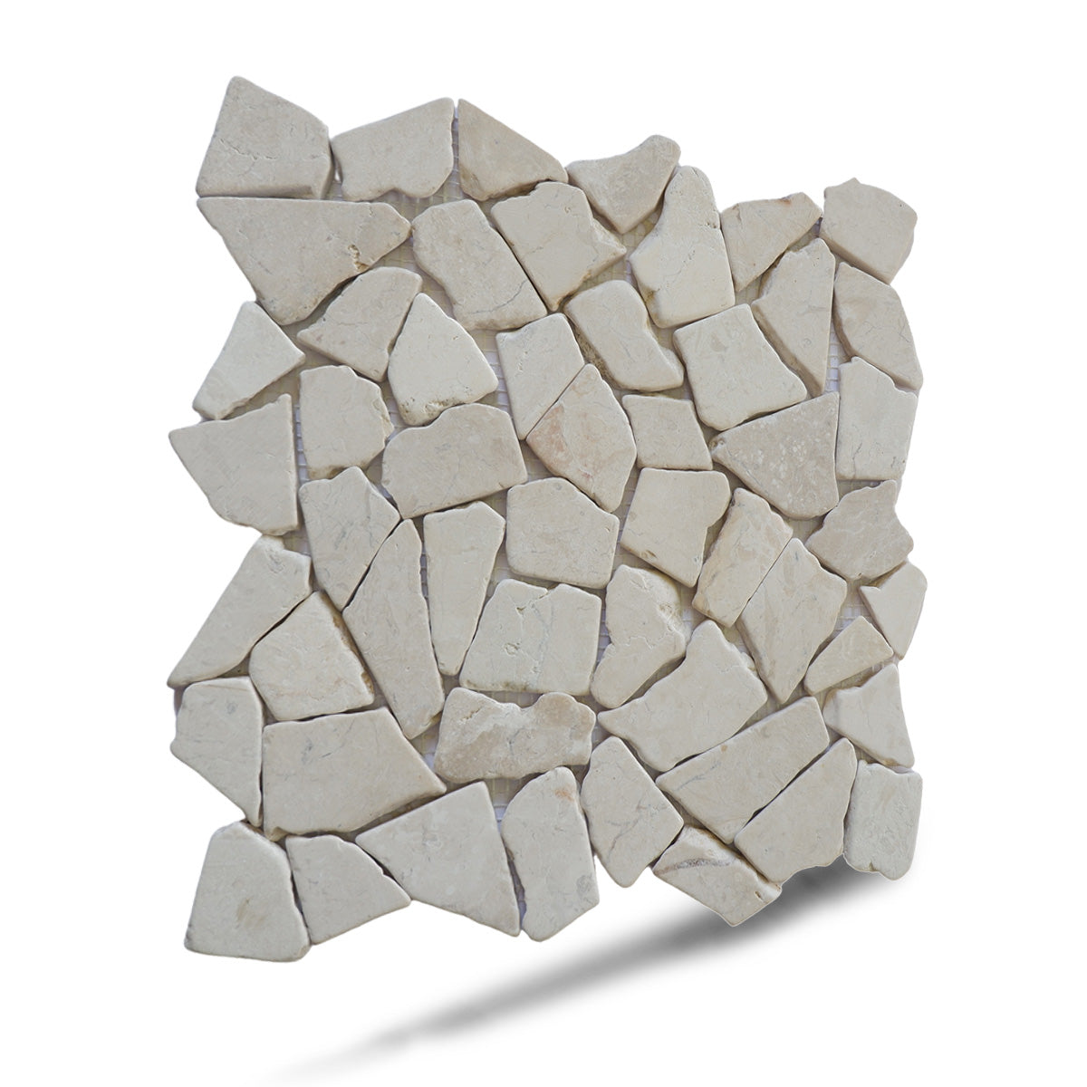 Alpen White Random Irregular Mosaic Tile for Wall and Floor | 5 Tiles per case