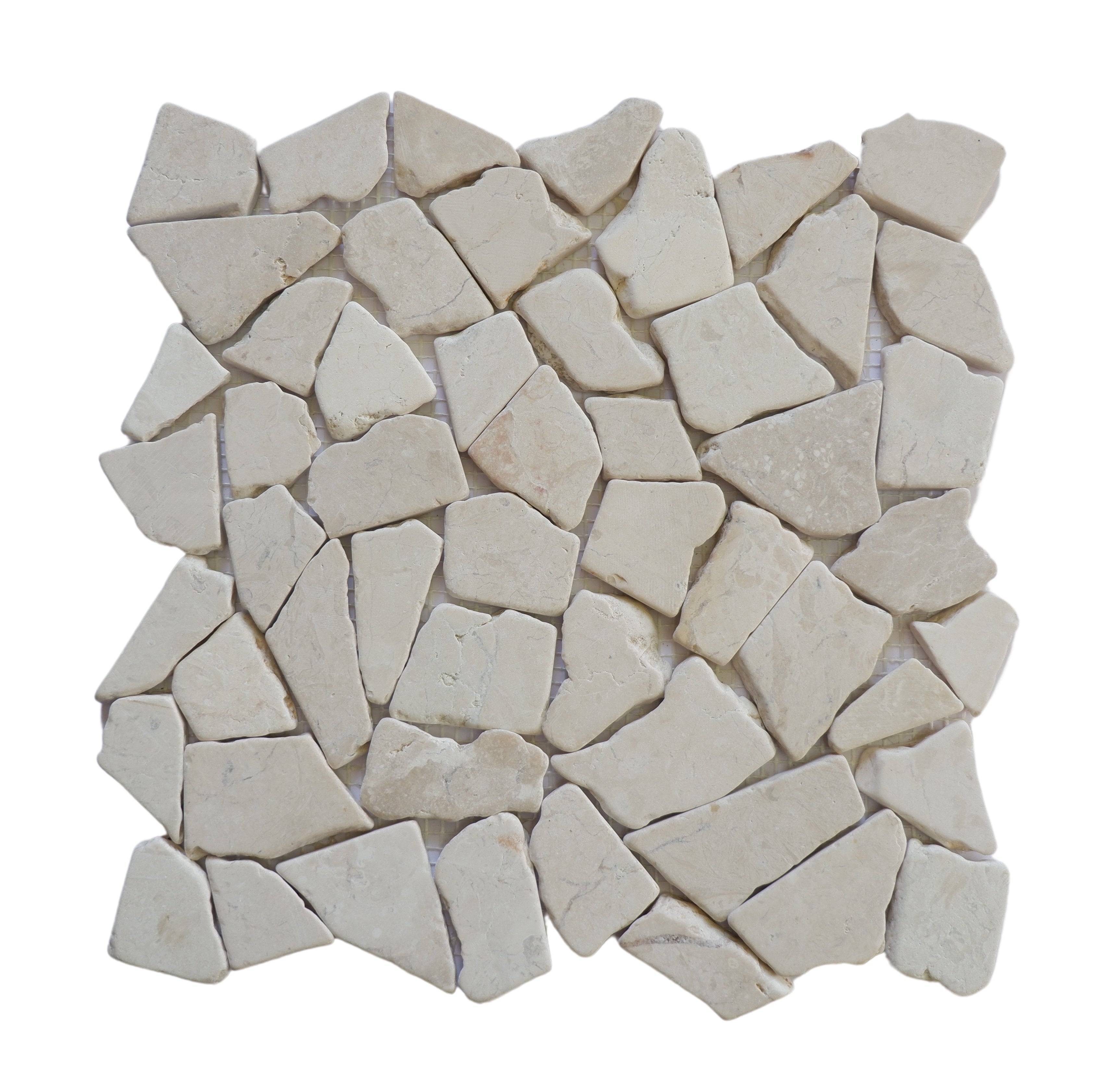 Alpen white random tile sample without grout
