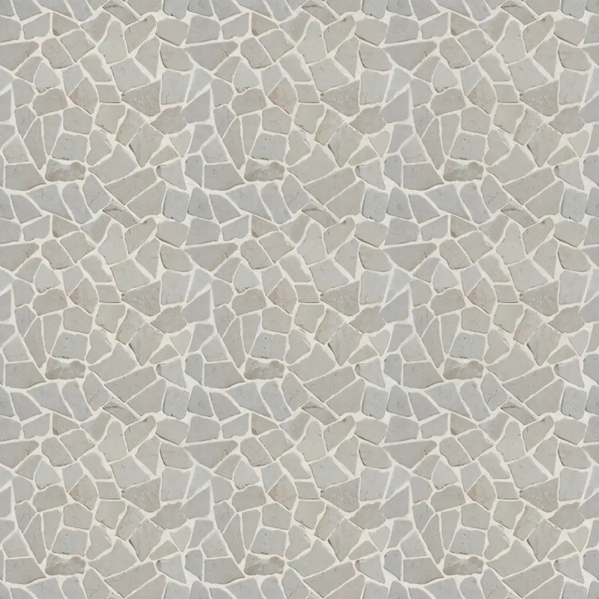 Mosaic white marble irregular