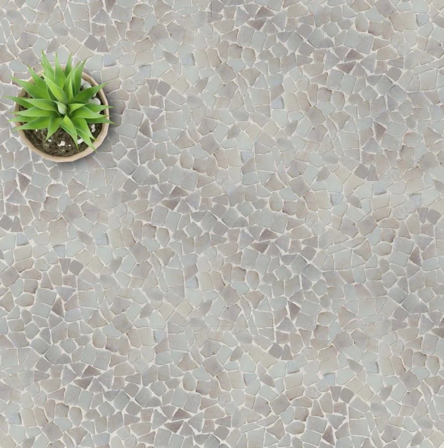 Rhino tile flooring with small succulent on top of the floor