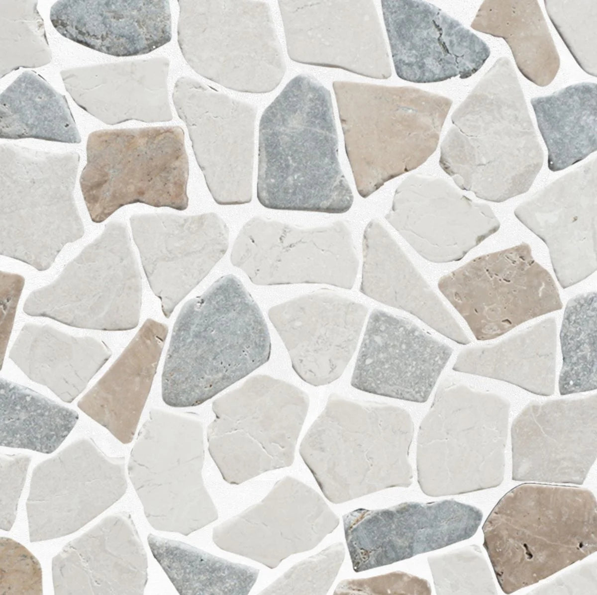 seasand random tile sample close up with grout