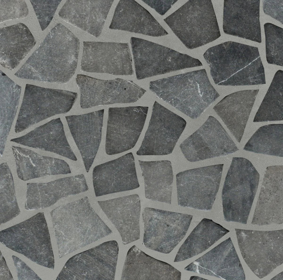 grey random tile sample close up with grout