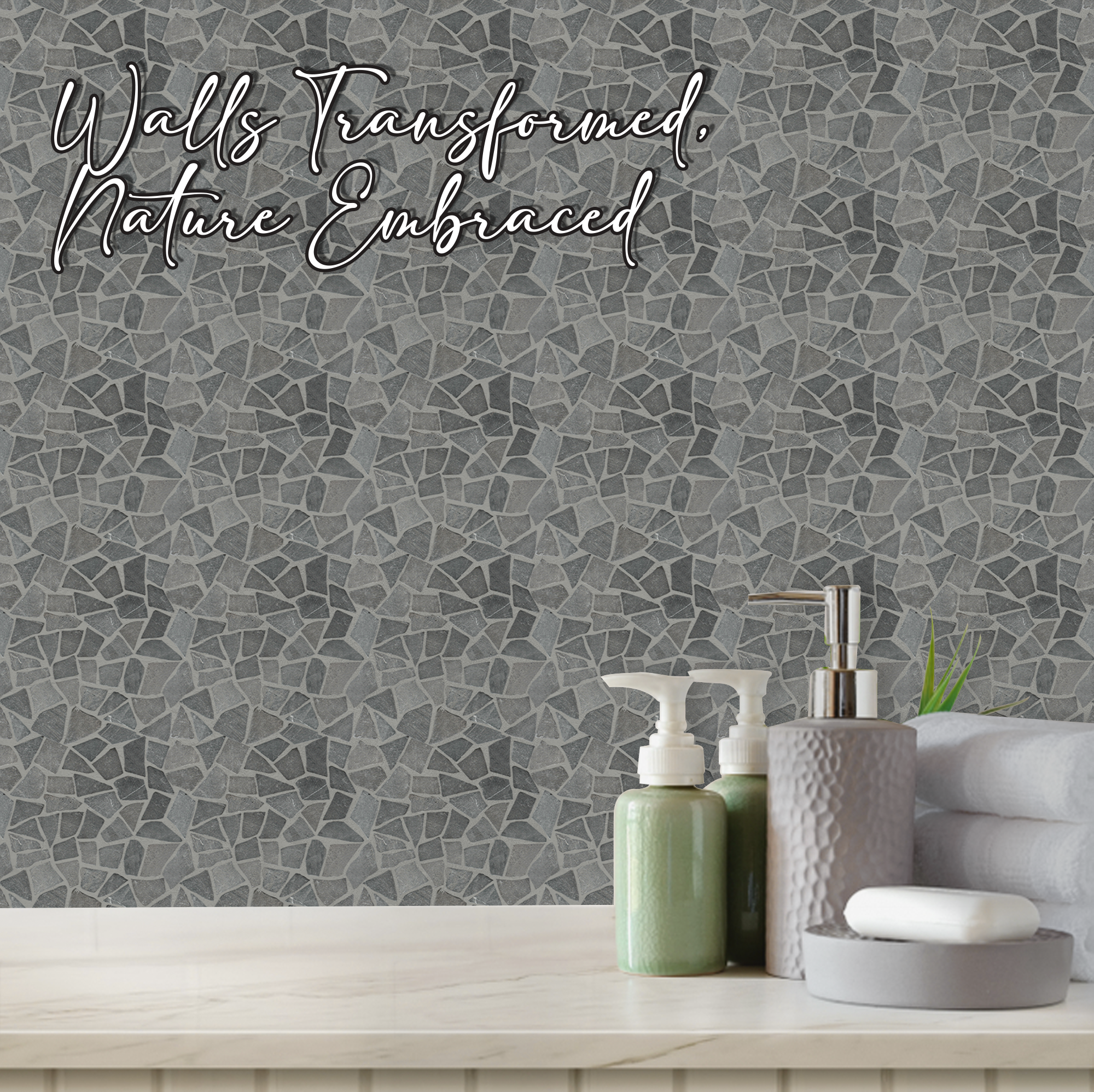 Grey Random Irregular Mosaic Tile for Wall and Floor | 5 Tiles per case