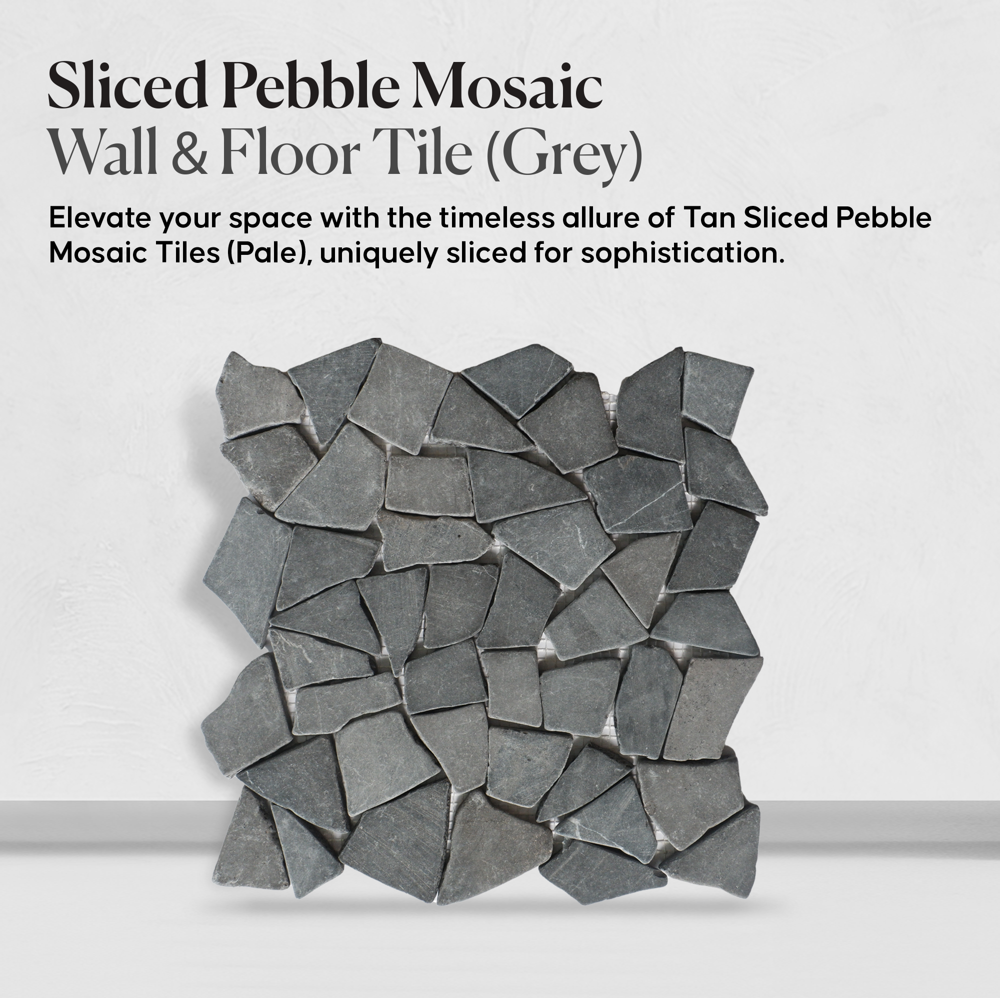 Grey Random Irregular Mosaic Tile for Wall and Floor | 5 Tiles per case