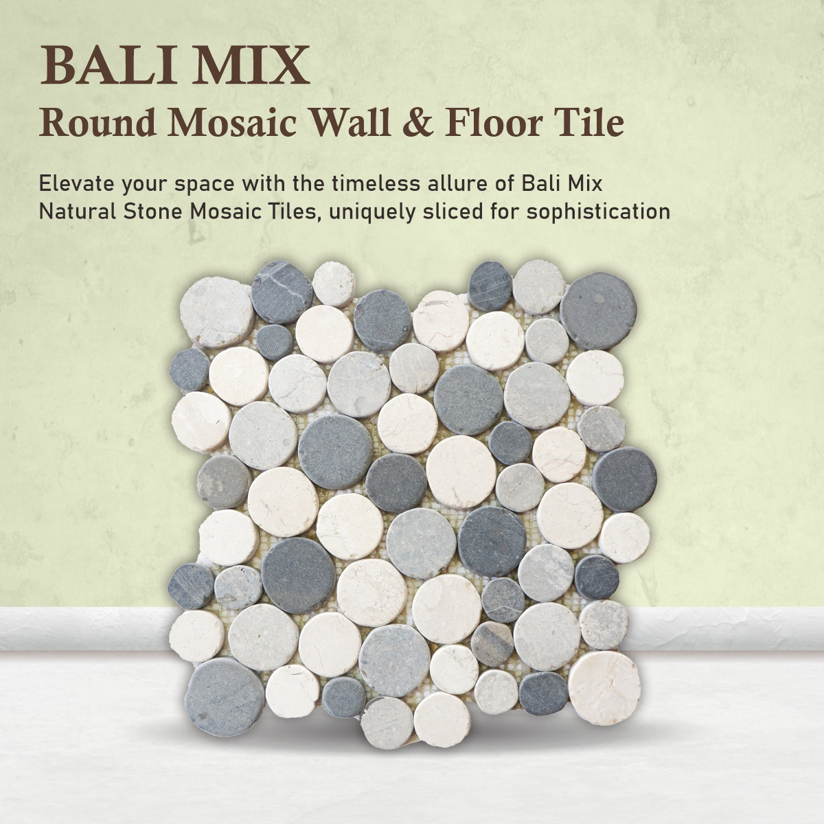 Bali Mix Penny Round Marble Tile, Stone Mosaic for Wall & Floor Tile