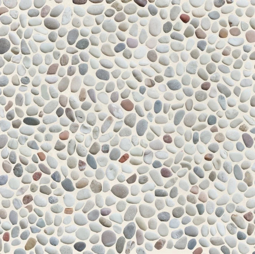 mini colour pebble tile with grout sample