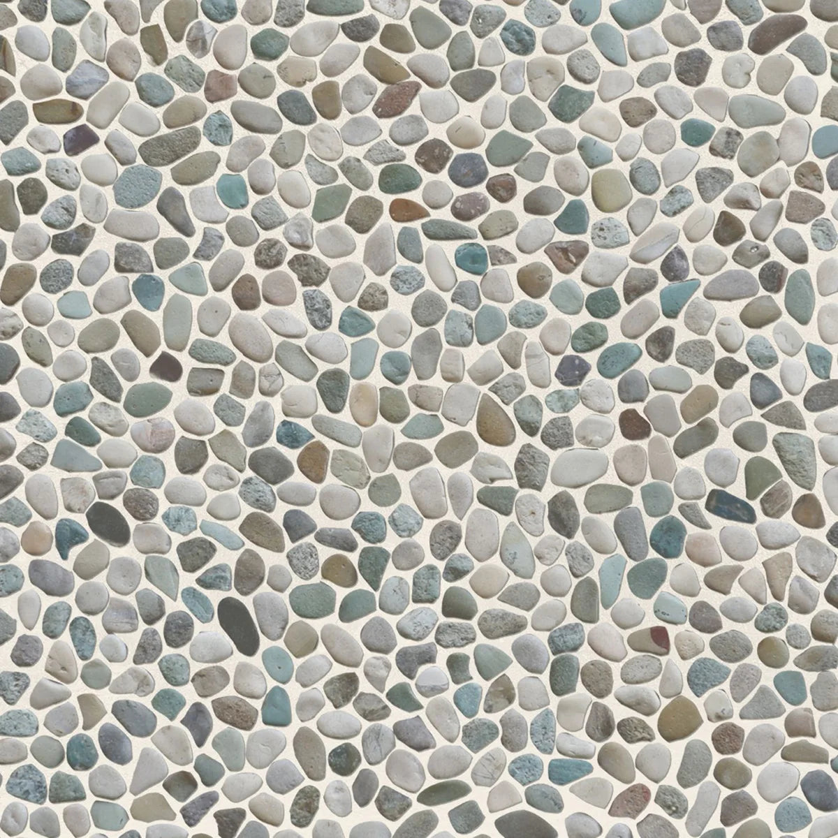 White Green Mini Pebble Mosaic Wall & Floor Tile