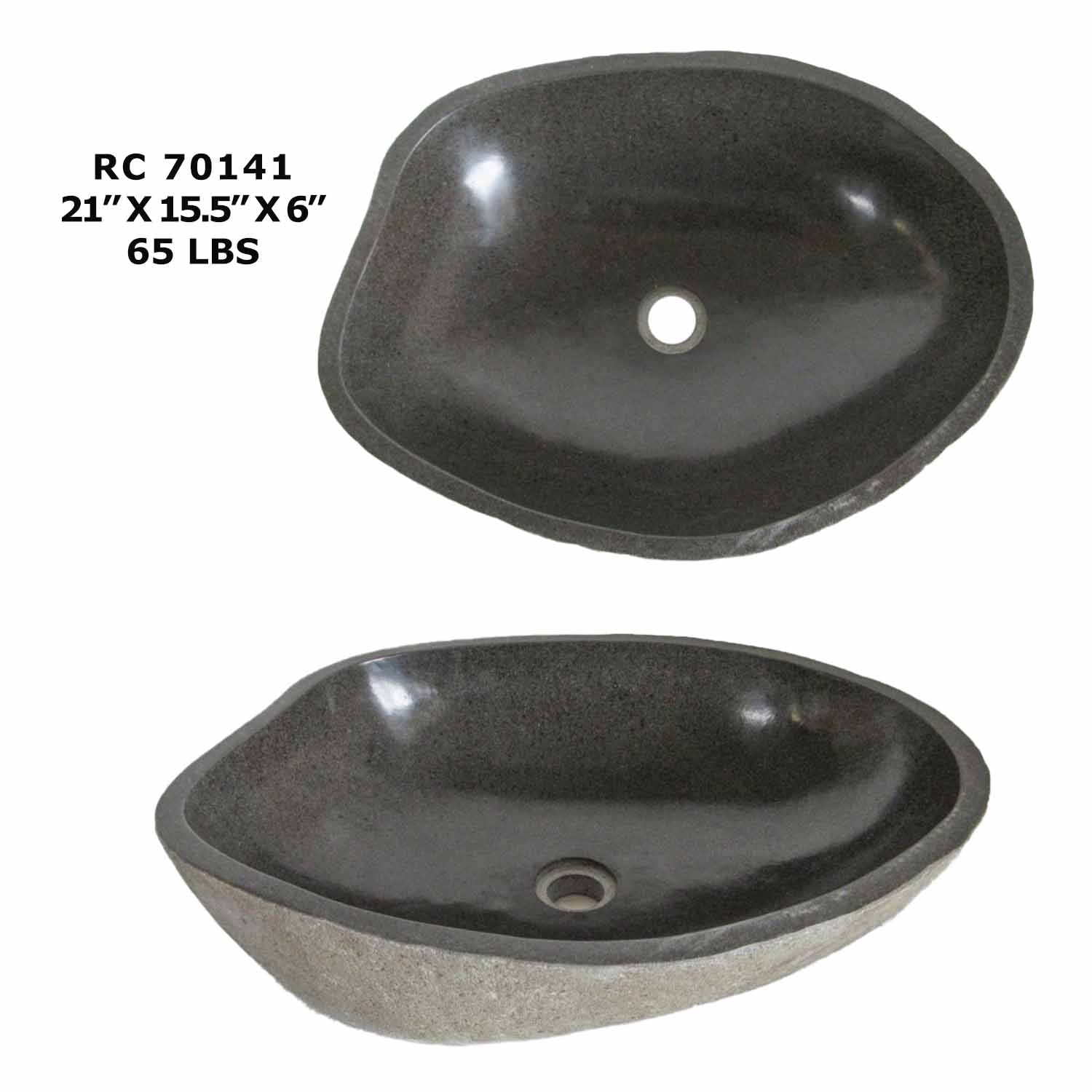 RC70141-Natural River Stone Sink Bowl for Bathroom