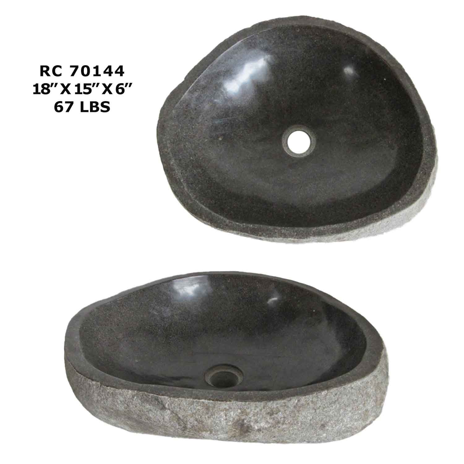 RC70144-Natural River Stone Sink Bowl for Bathroom