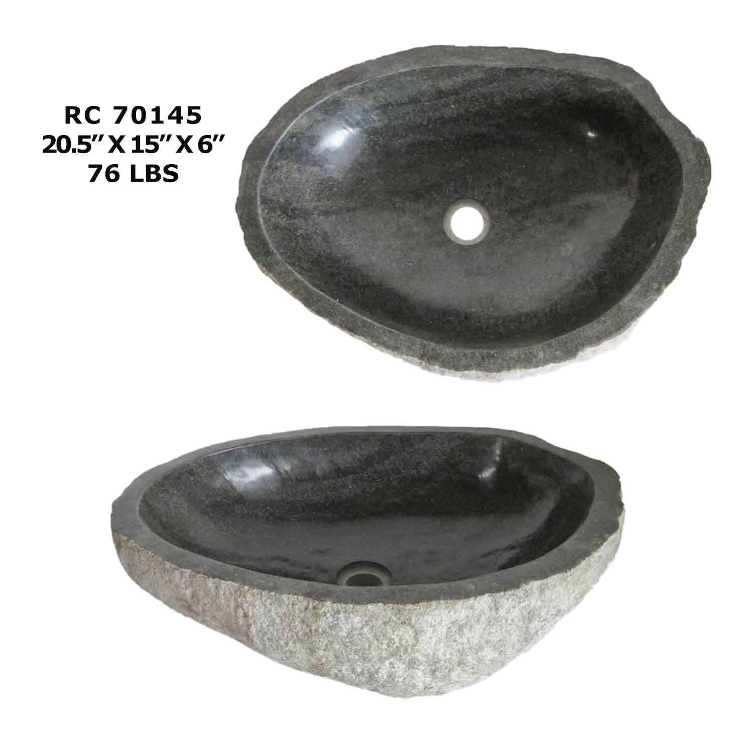 RC70145-Natural River Stone Basin Sink for Bathroom