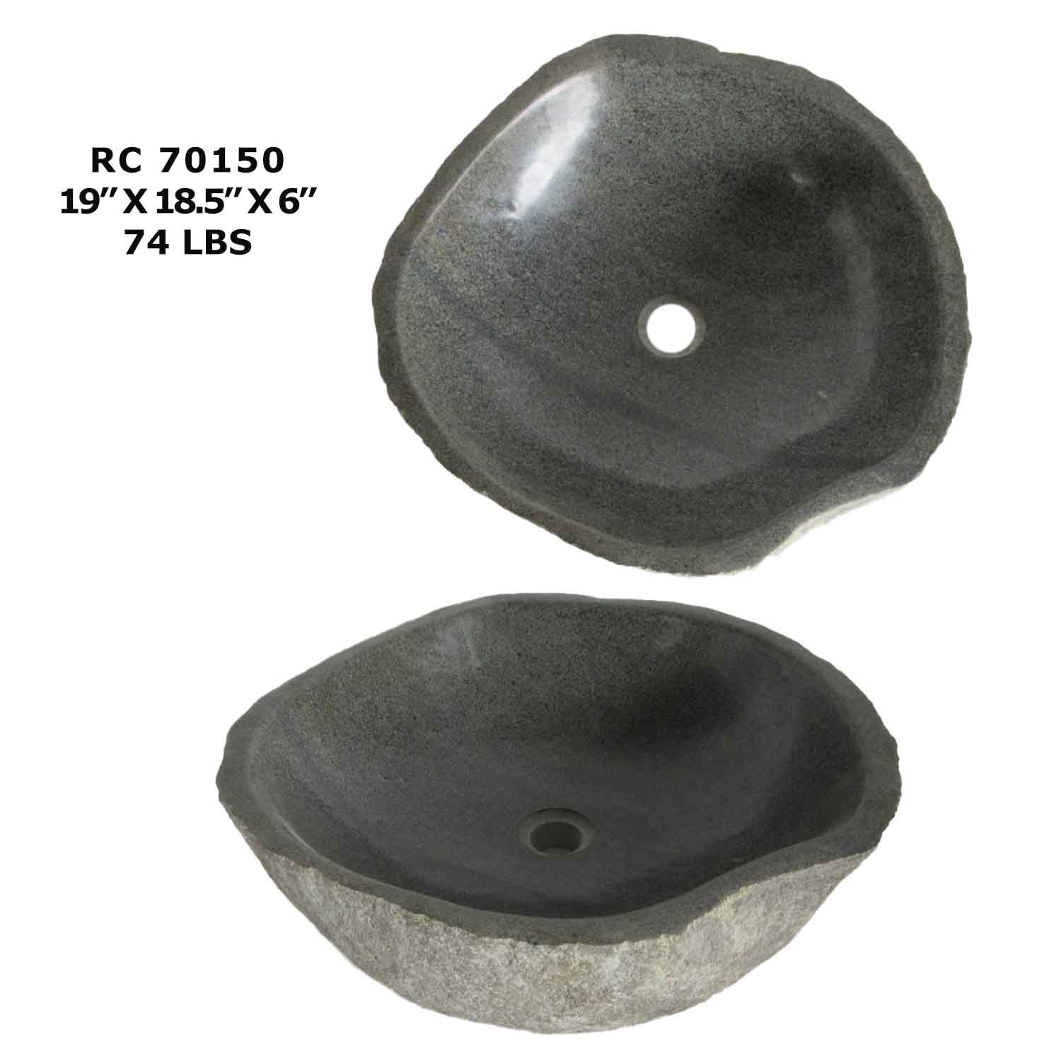 RC70150-Natural River Stone Sink Bowl for Bathroom