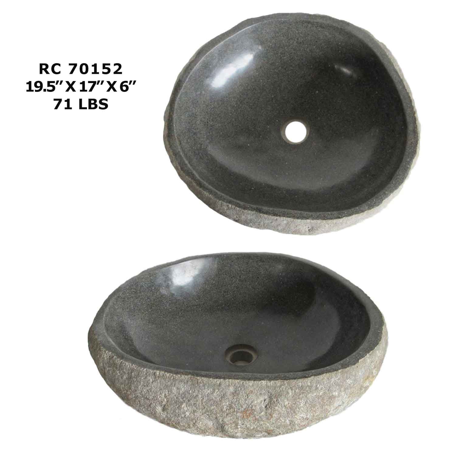 RC70152-Natural River Stone Wash Basin Sink for Bathroom