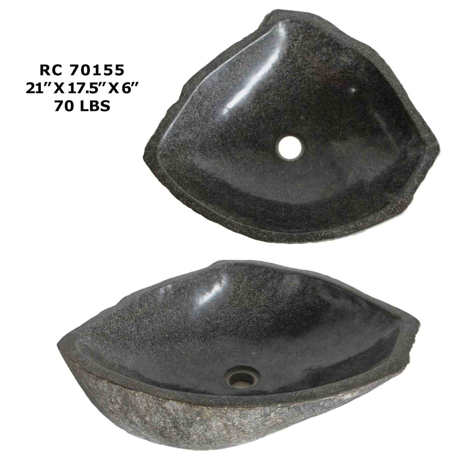 RC70155-Natural River Stone Sink Bowl for Bathroom