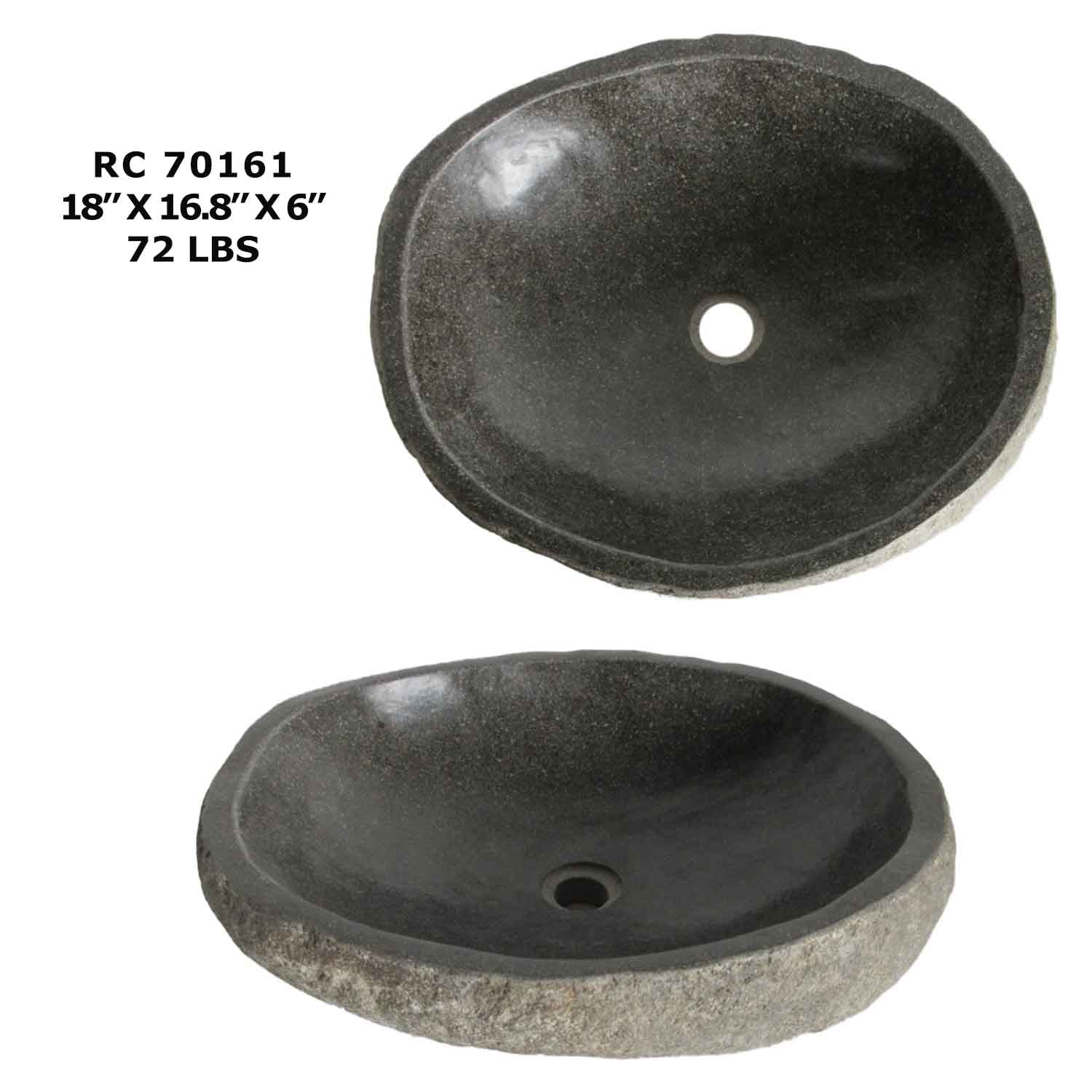 RC70161-Natural River Stone Sink Bowl for Bathroom