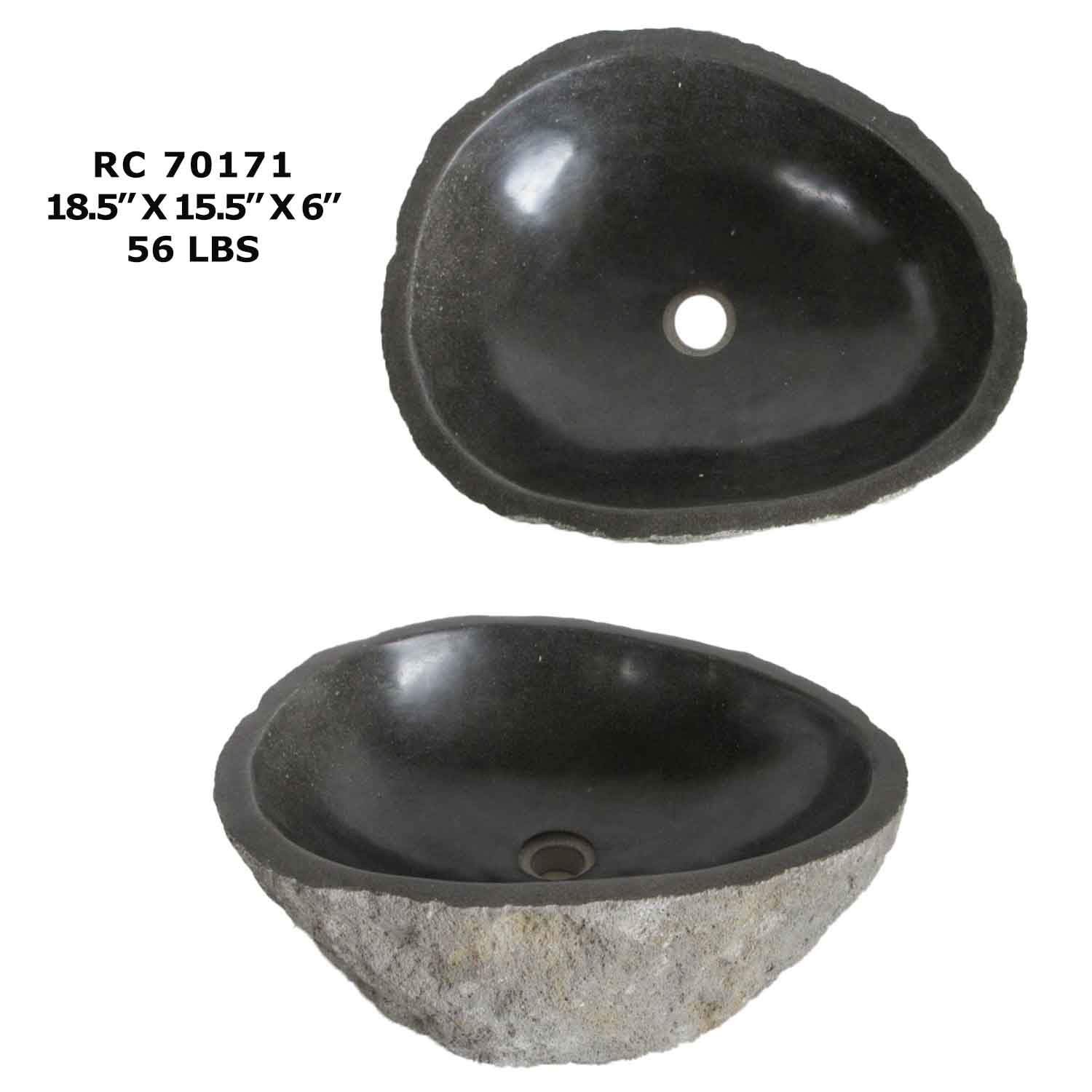 RC70171-Natural River Stone Sink Bowl for Bathroom