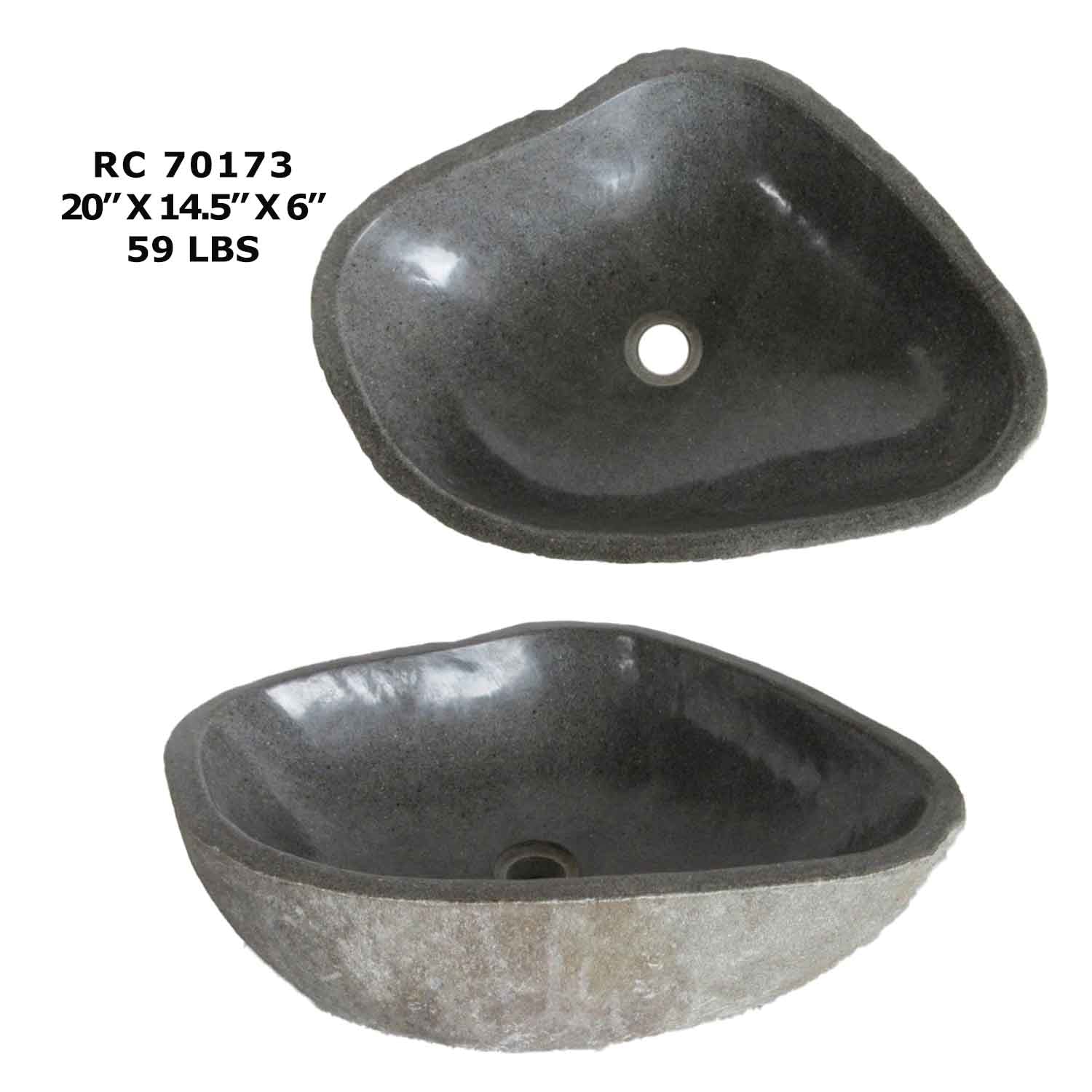 RC70173-Natural Stone Vessel Bathroom Sink | Riverstone Stone Sink