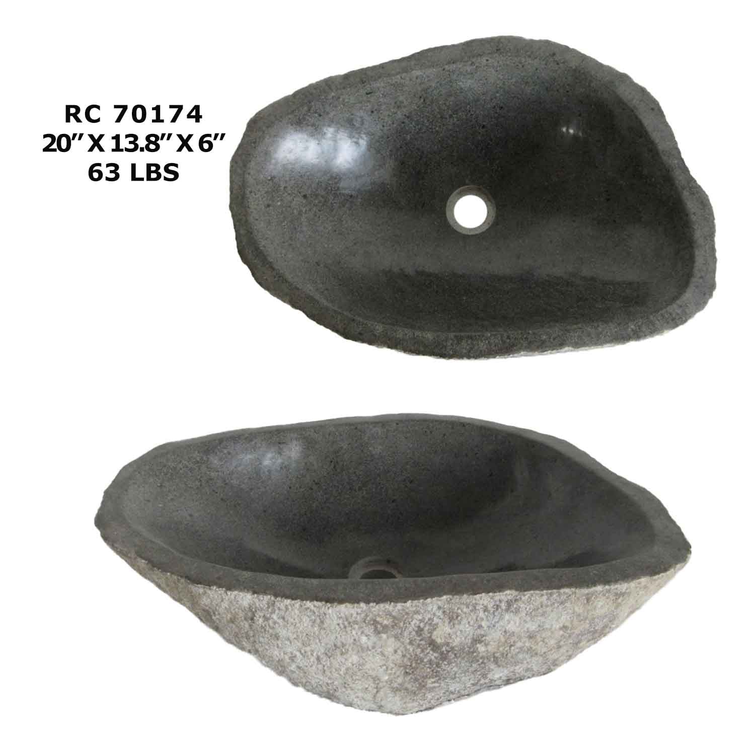 RC70174-Natural River Stone Sink Bowl for Bathroom