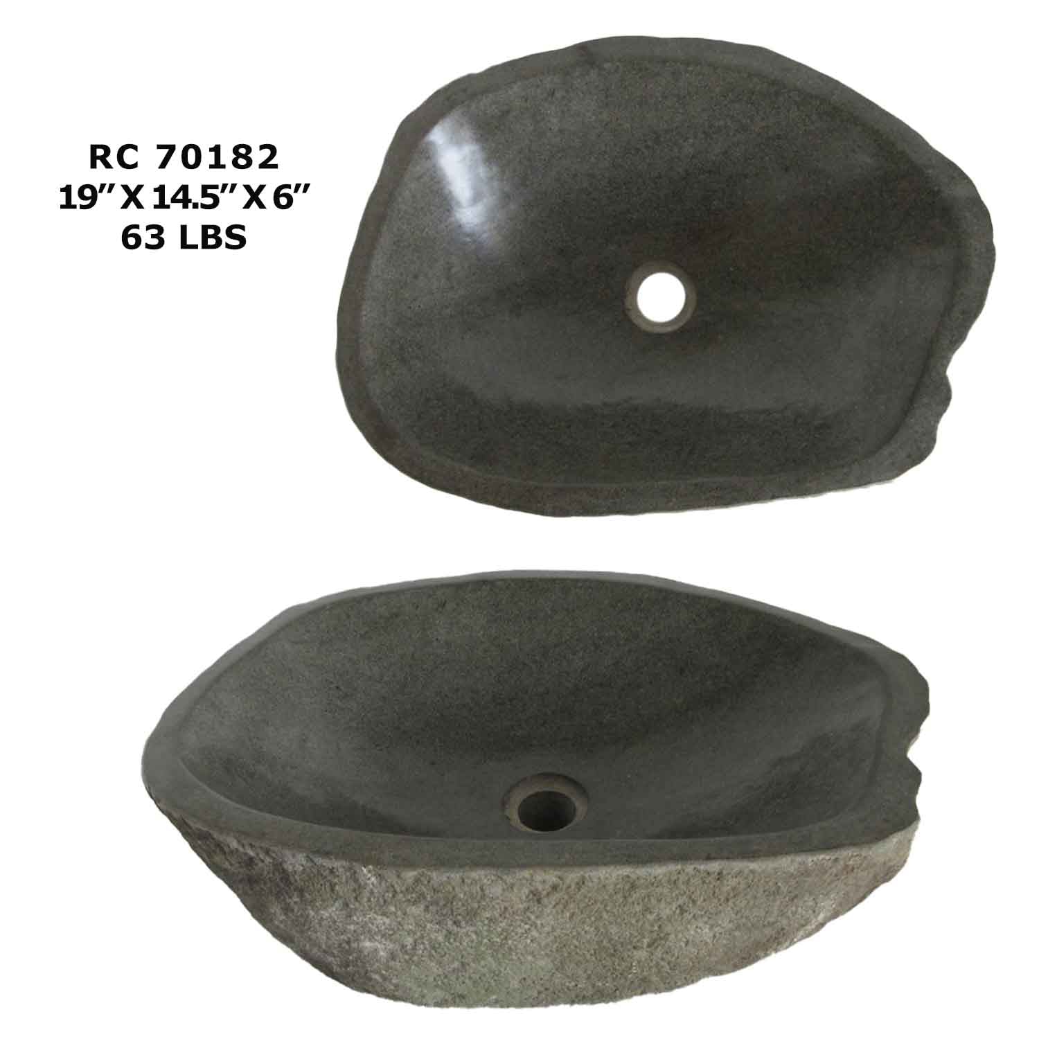 RC70182-Natural River Stone Wash Basin for Bathroom