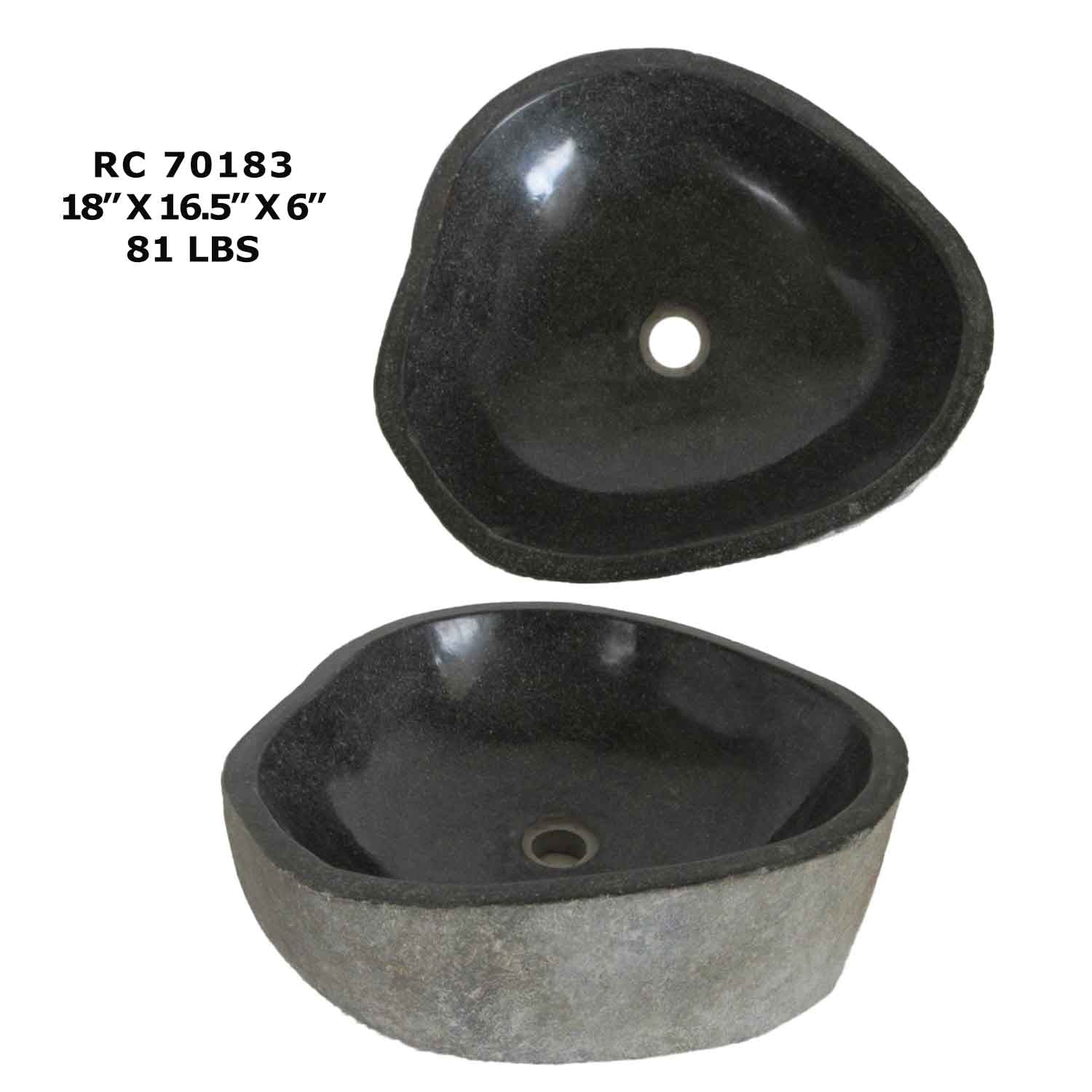 RC70183-Natural River Stone Modern Vessel Sink for Bathroom