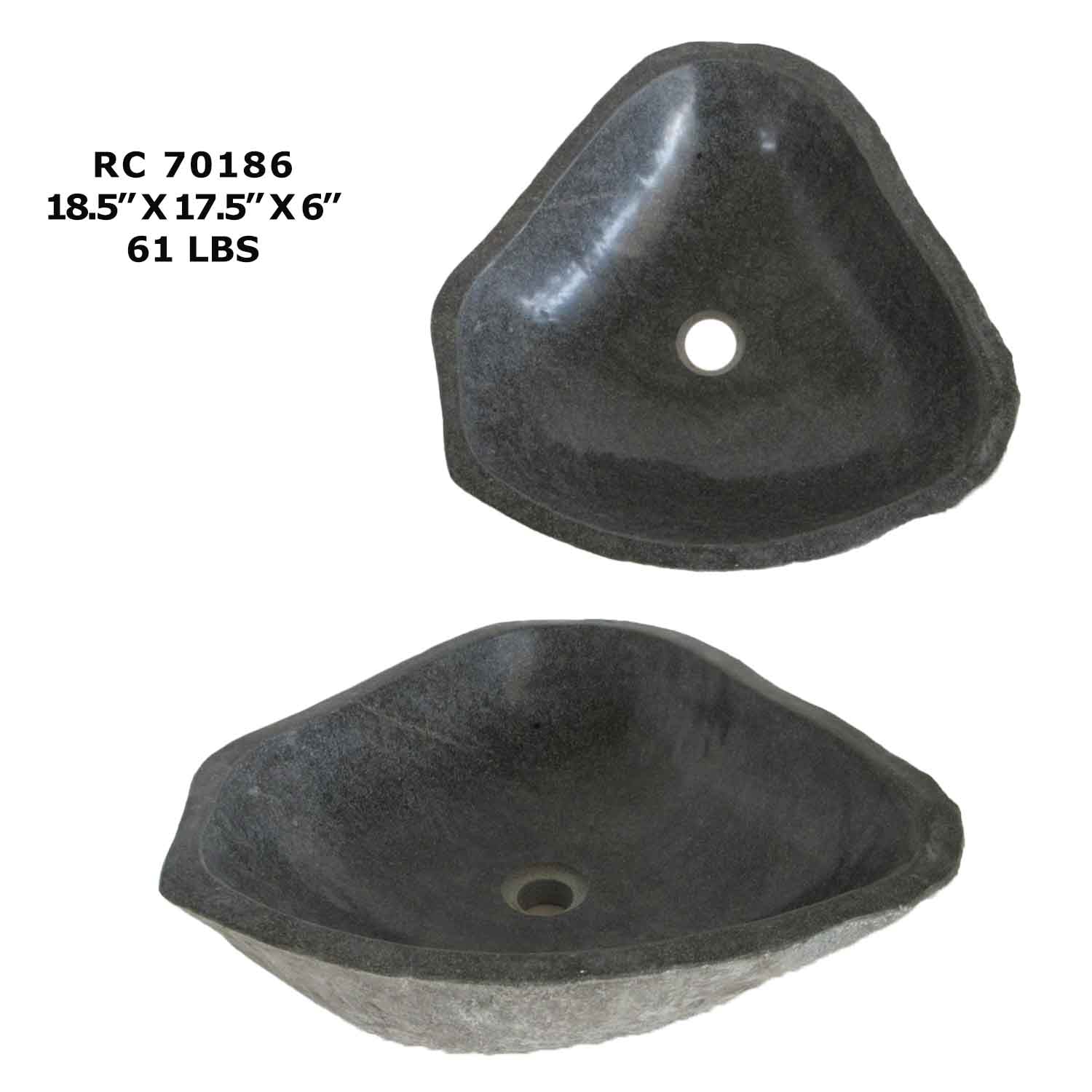 RC70186-Rock Vessel Sink | Natural River Stone Sink for Bathroom