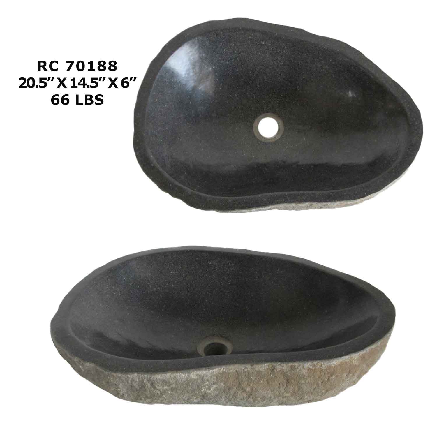 RC70188-Rock Vessel Sink | Natural River Stone Sink for Bathroom