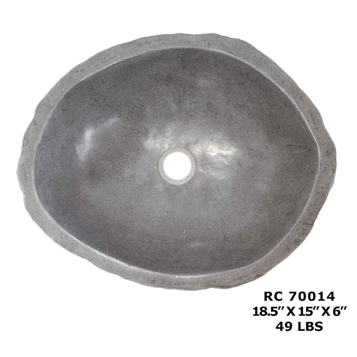 RC70014-Rock Vessel Sink | Natural River Stone Sink for Bathroom