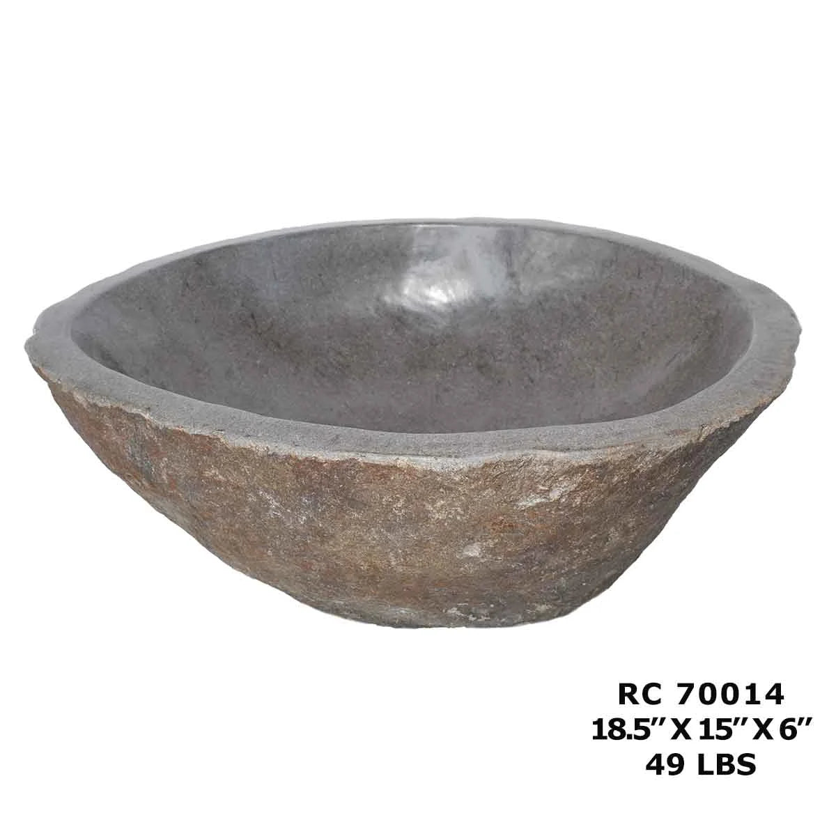 RC70014-Rock Vessel Sink | Natural River Stone Sink for Bathroom