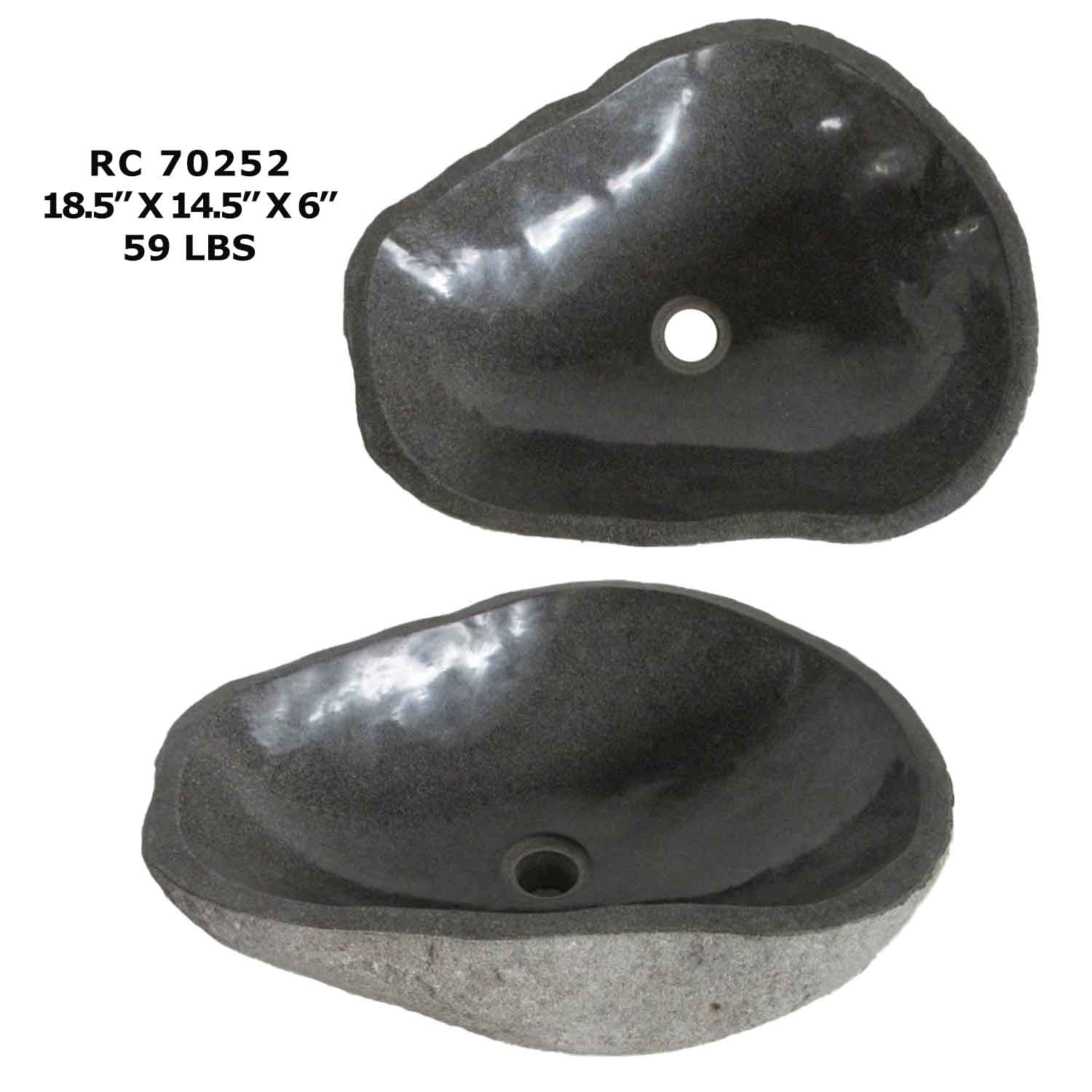 RC70252-Natural River Stone Modern Vessel Sink for Bathroom