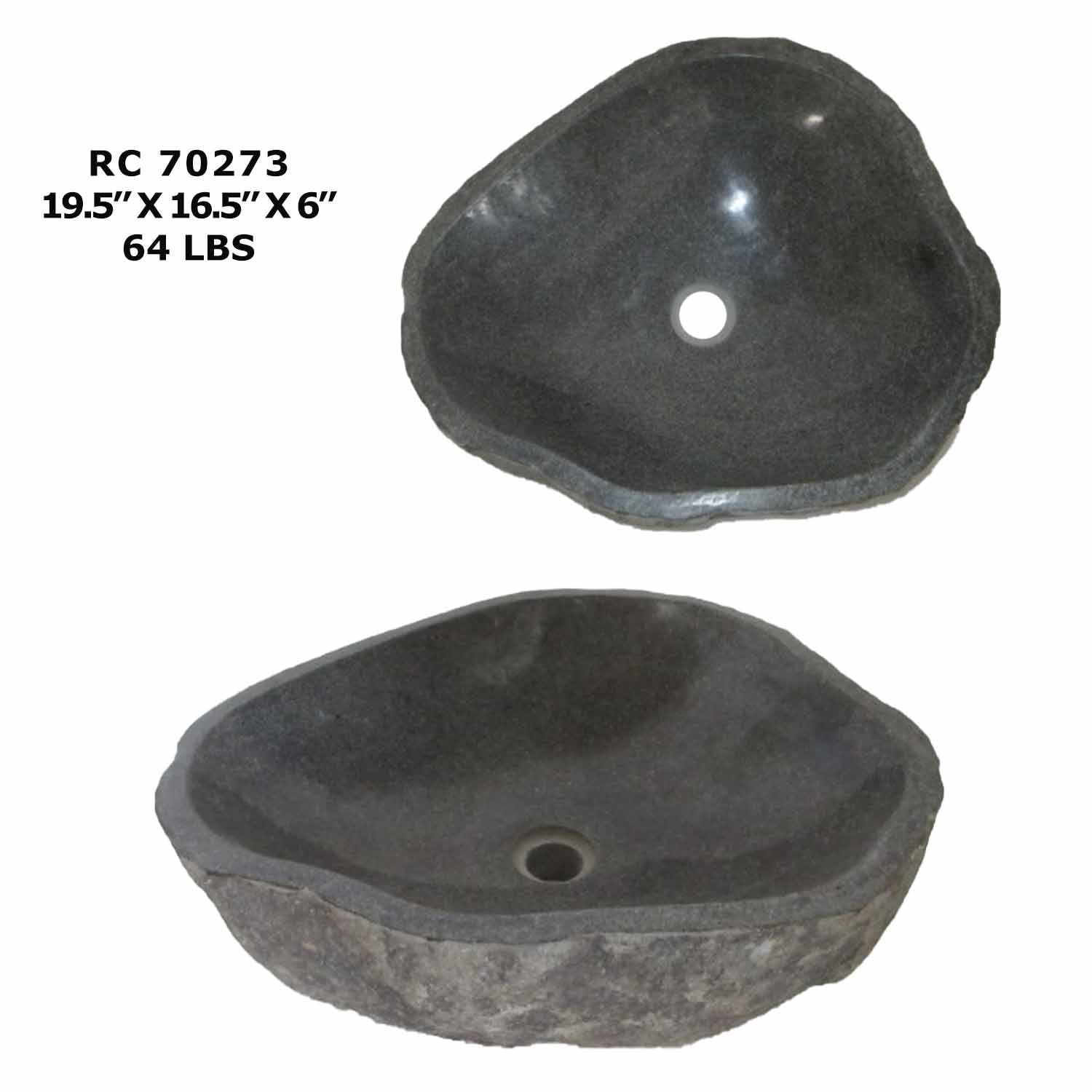 RC70273-Rock Vessel Sink | Natural River Stone Sink for Bathroom