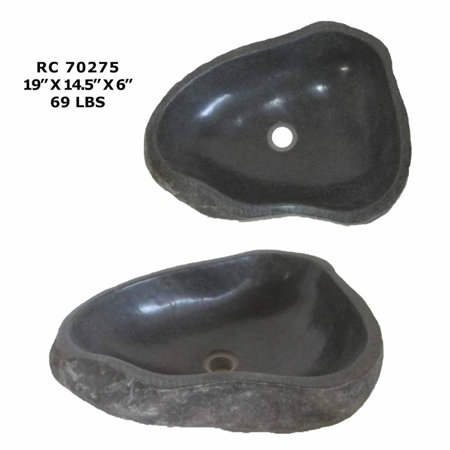 RC70275-Rock Vessel Sink | Natural River Stone Sink for Bathroom