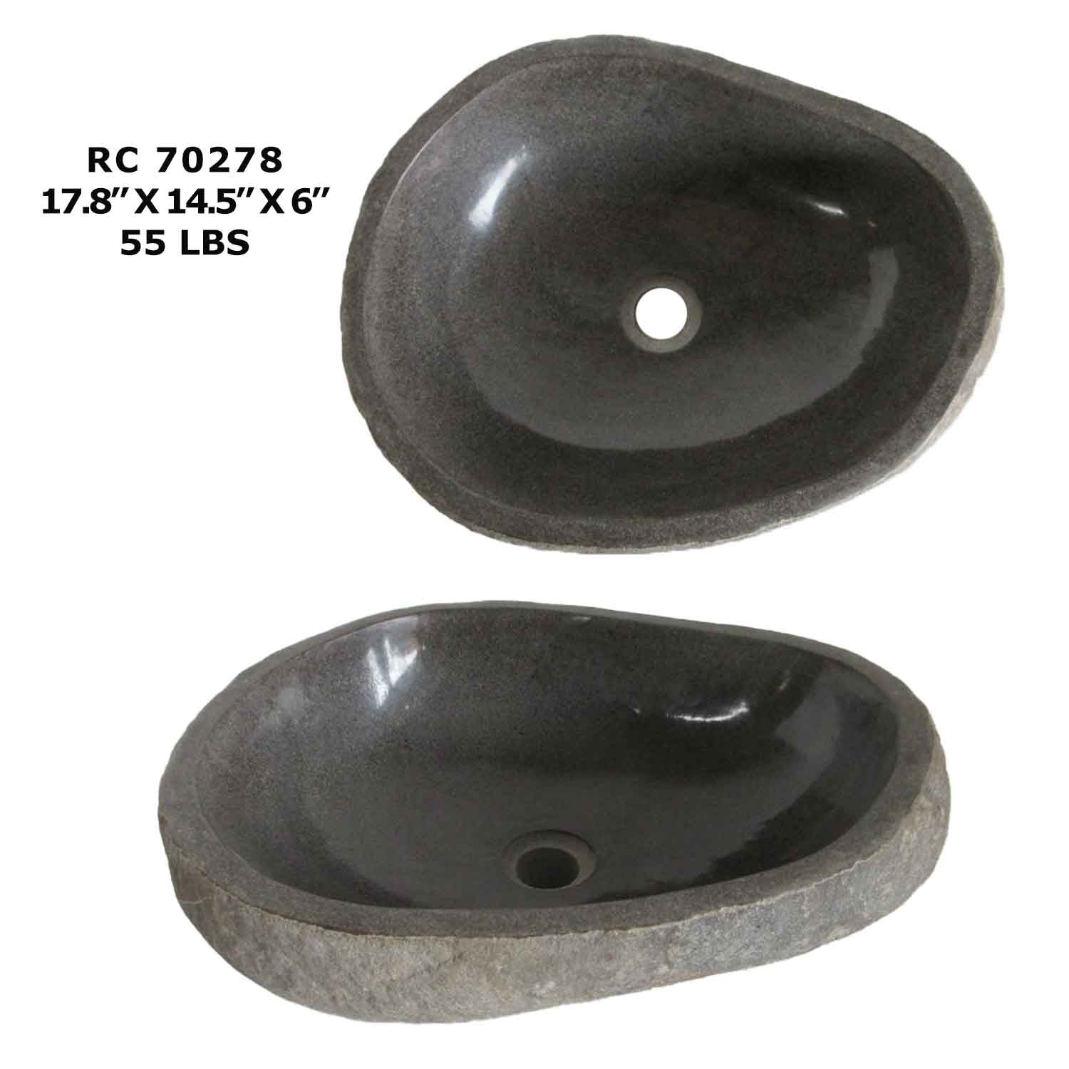 RC70278-Natural River Stone Modern Vessel Sink for Bathroom