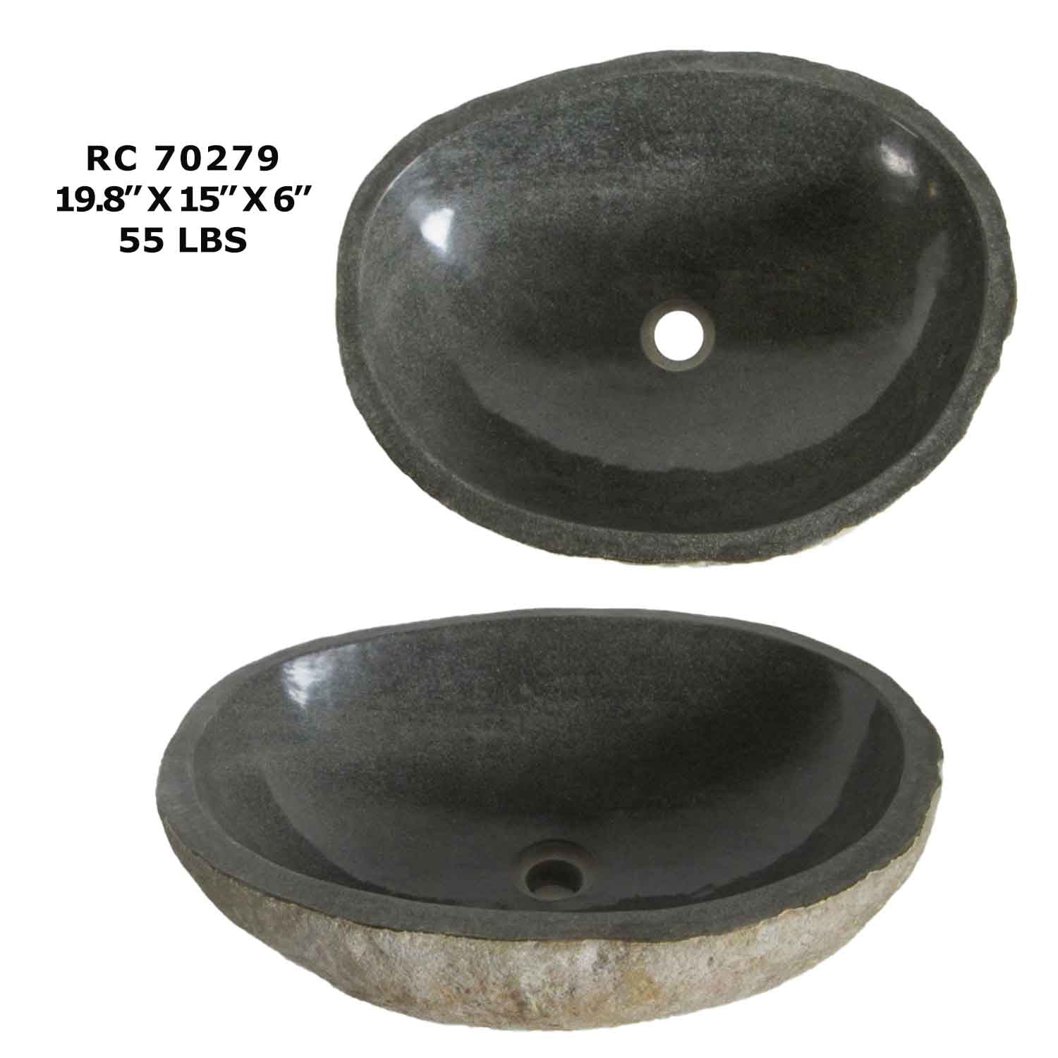 RC70279-Natural River Stone Wash Basin for Bathroom